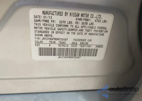 2013 Infiniti G37 Journey from USA, damaged, VIN JN1CV6AP8DM720497